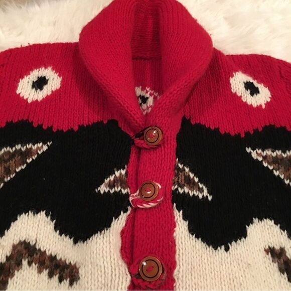 THICK, warm, button up long sweater coat overseas! Hand made with perfection - Picture 3 of 6